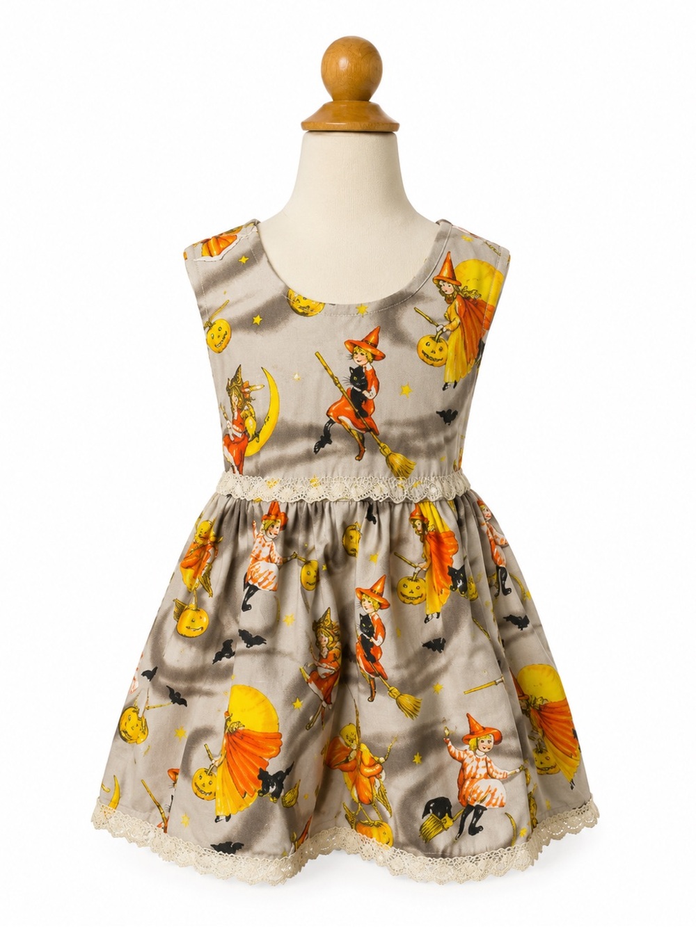 Handmade Halloween Witch Pumpkin Twirl Dress Girls 2/3T Small Shop HTF Fall